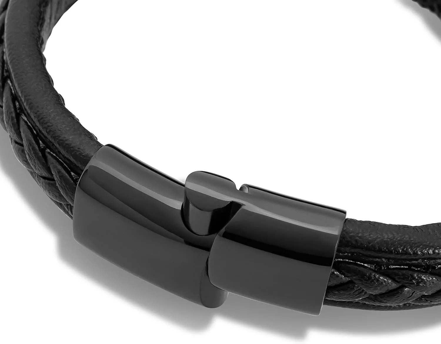 SERASAR Premium Leather Bracelet Men | Stainless Steel Magnetic Clasp | Three Colors | Jewelry Box Included