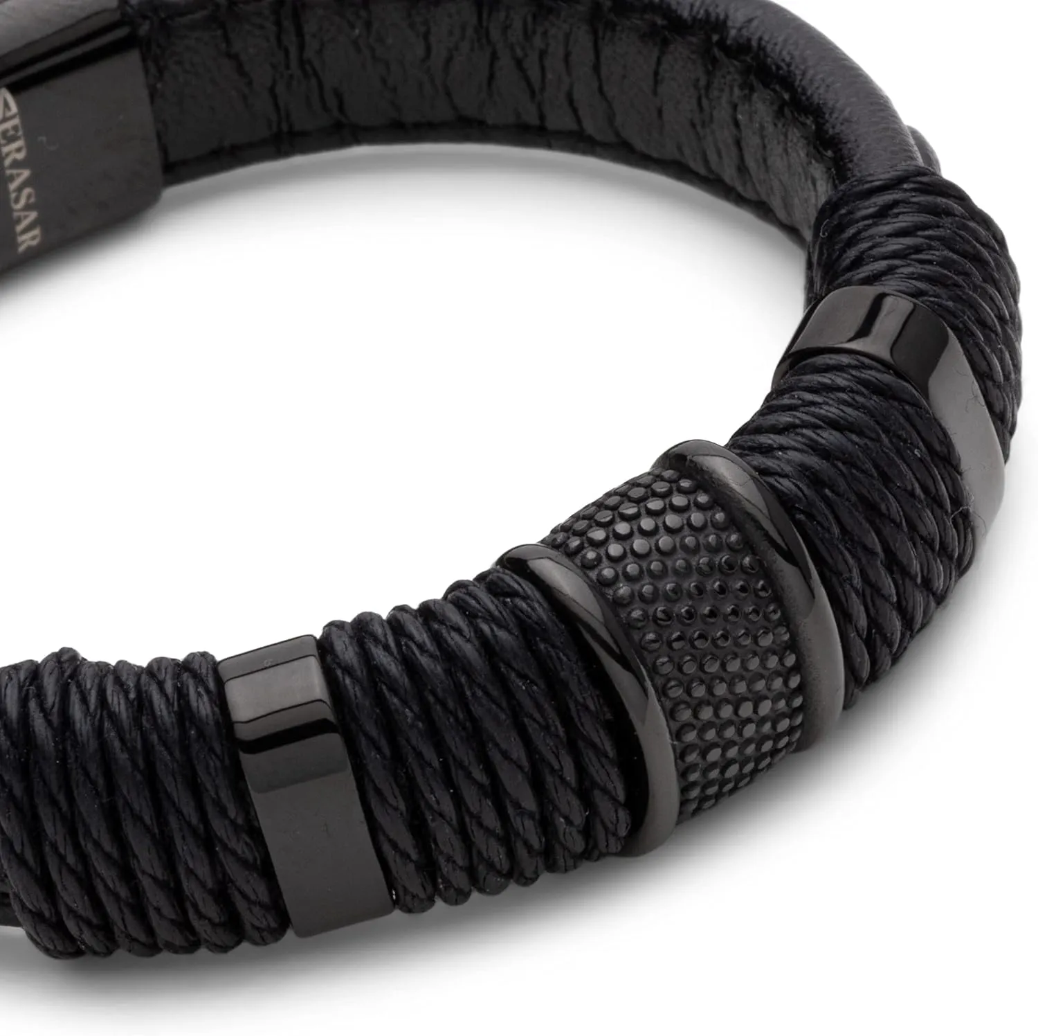 SERASAR Premium Leather Bracelet Men | Stainless Steel Magnetic Clasp | Three Colors | Jewelry Box Included