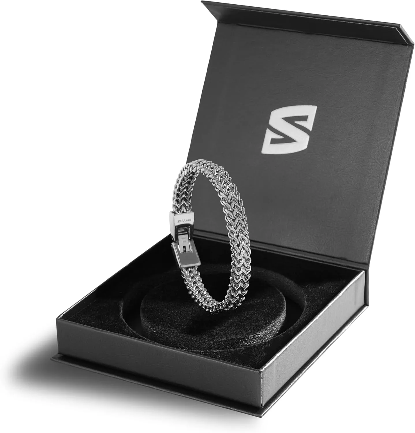 SERASAR | Premium Stainless Steel Bracelet for Men [Franco] | 316L Surgical Steel | Waterproof | Secure Clasp | Three Colors | Includes Jewelry Box