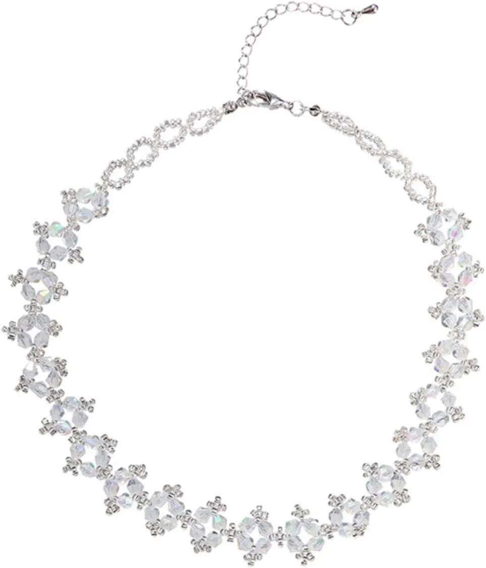 Shimmering Women Choker Necklace with Iridescent Minimalist Collarbone Jewelry for Fashionable and Special Occasions