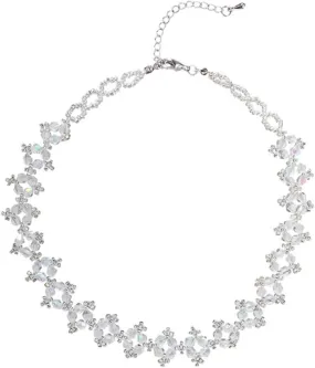 Shimmering Women Choker Necklace with Iridescent Minimalist Collarbone Jewelry for Fashionable and Special Occasions