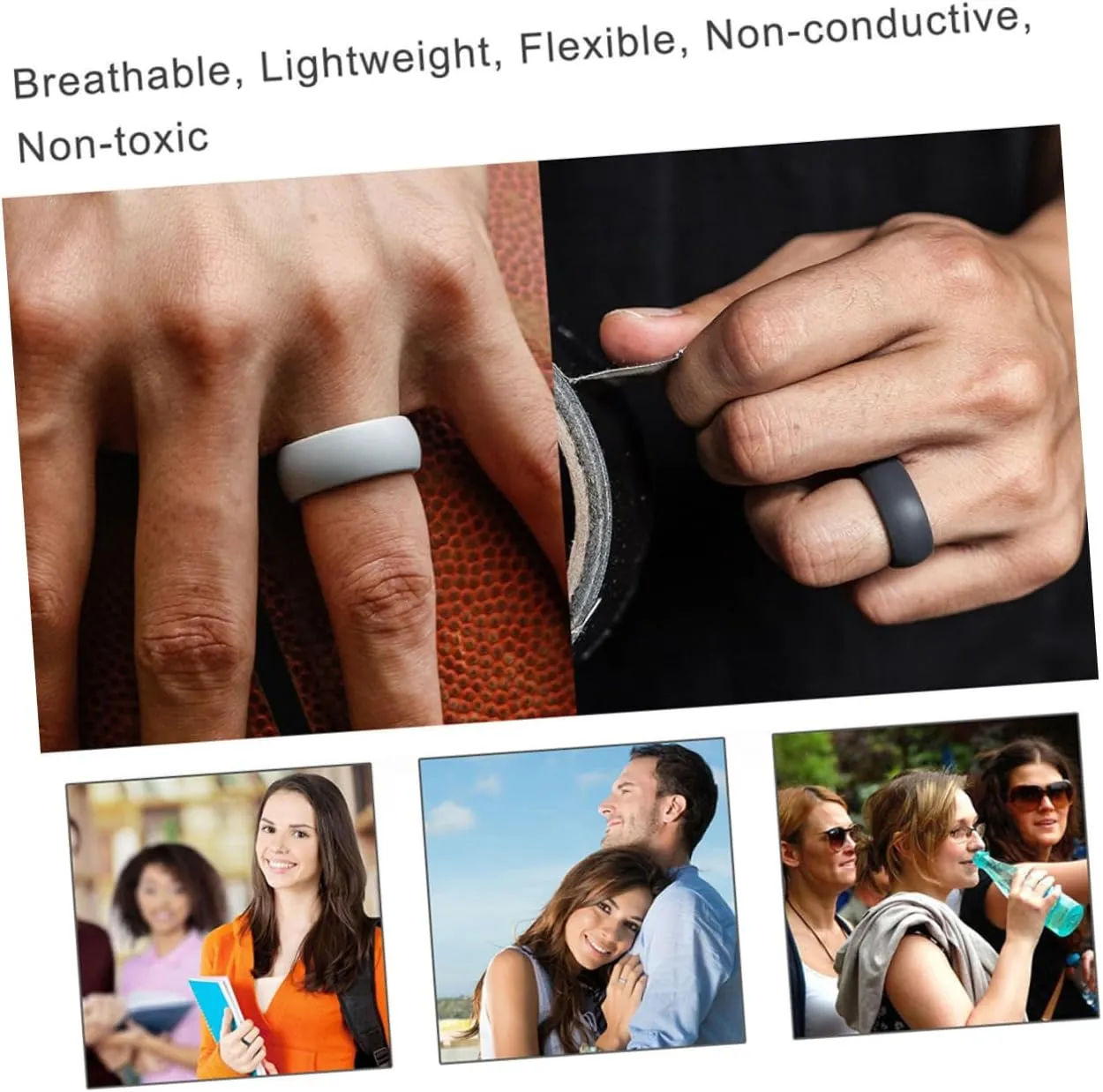 Silicone Wedding Rings Ctr - Rings Silver Rings Couples for Couples Work Rings Sports