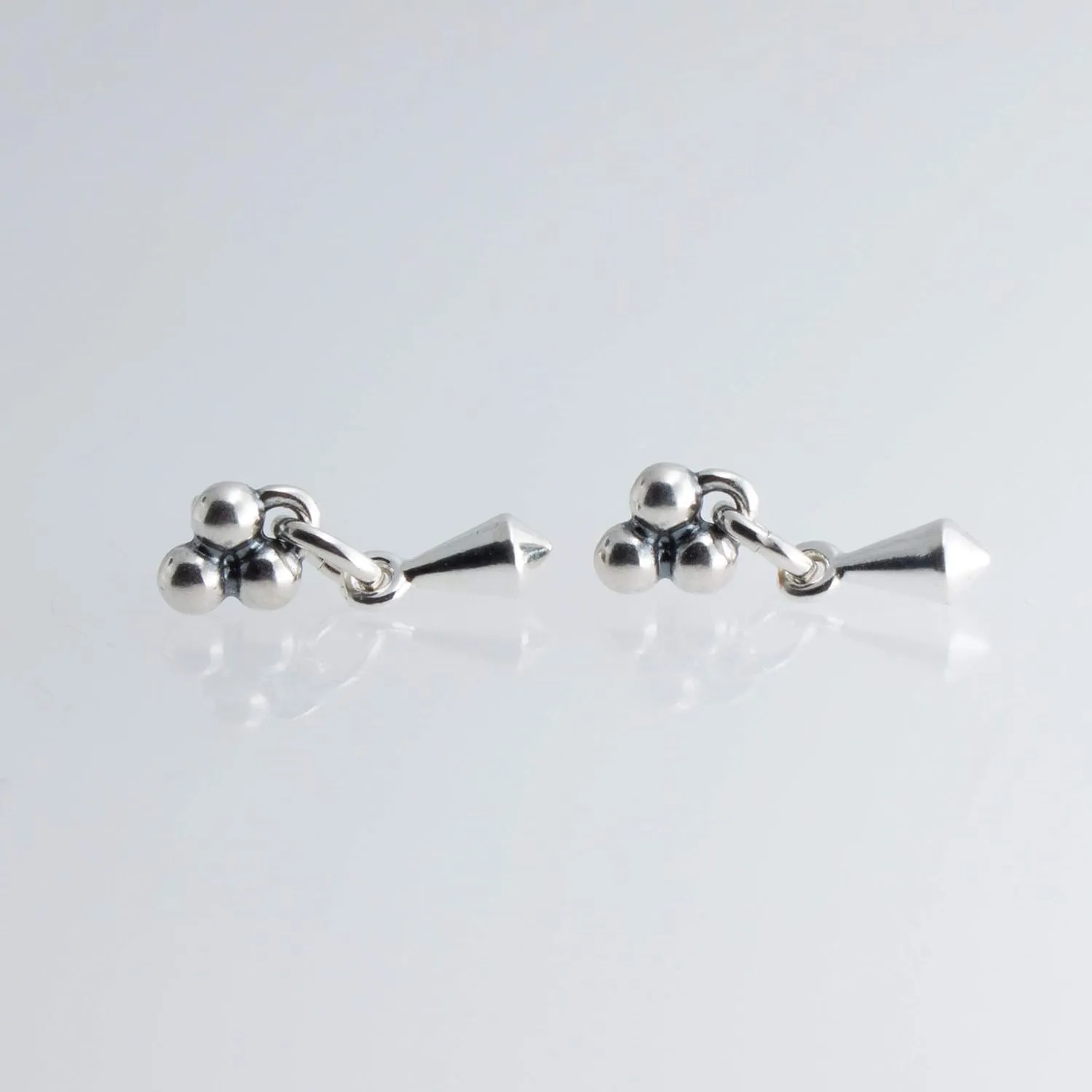 Silver Gold Drop Dangle Earrings Trendy for Women Threader Dangly Hypoallergenic Bohemian Component Drops Ring Round Shape (Kite-Shaped 3 Dot Studs)