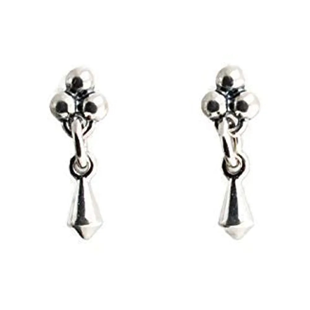 Silver Gold Drop Dangle Earrings Trendy for Women Threader Dangly Hypoallergenic Bohemian Component Drops Ring Round Shape (Kite-Shaped 3 Dot Studs)