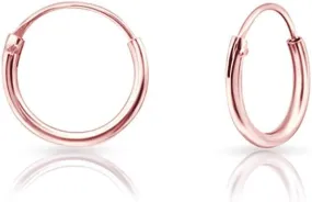 Silver Hoop Earrings Rose Gold Plated 18K - Rose Gold Hoop Earrings - Gold Plated Earrings - Gold Hoops - Small Hoop Earrings - Large Hoop Earrings - Hypoallergenic Hoop - Huggie Hoop - Sleeper Hoop