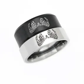 Skeleton Pinky Promise Rings for Couple- Forever Love, Valentine's Day Gift