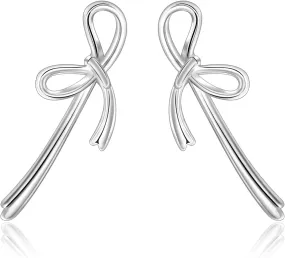 Small Bow Earrings for Women Cute Silver Gold Stud Earrings Simple Minimalist Small Dainty Earrings