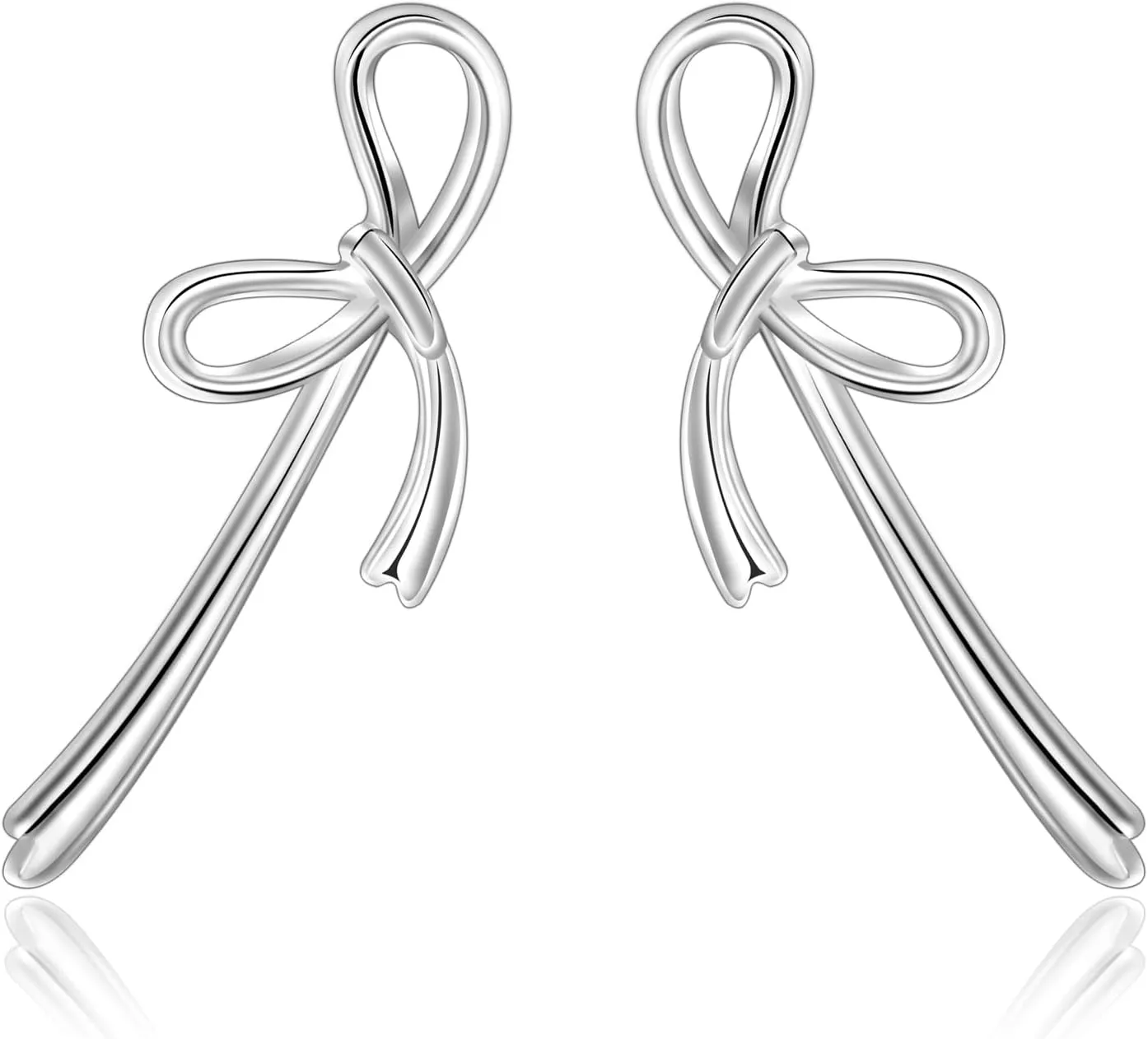 Small Bow Earrings for Women Cute Silver Gold Stud Earrings Simple Minimalist Small Dainty Earrings