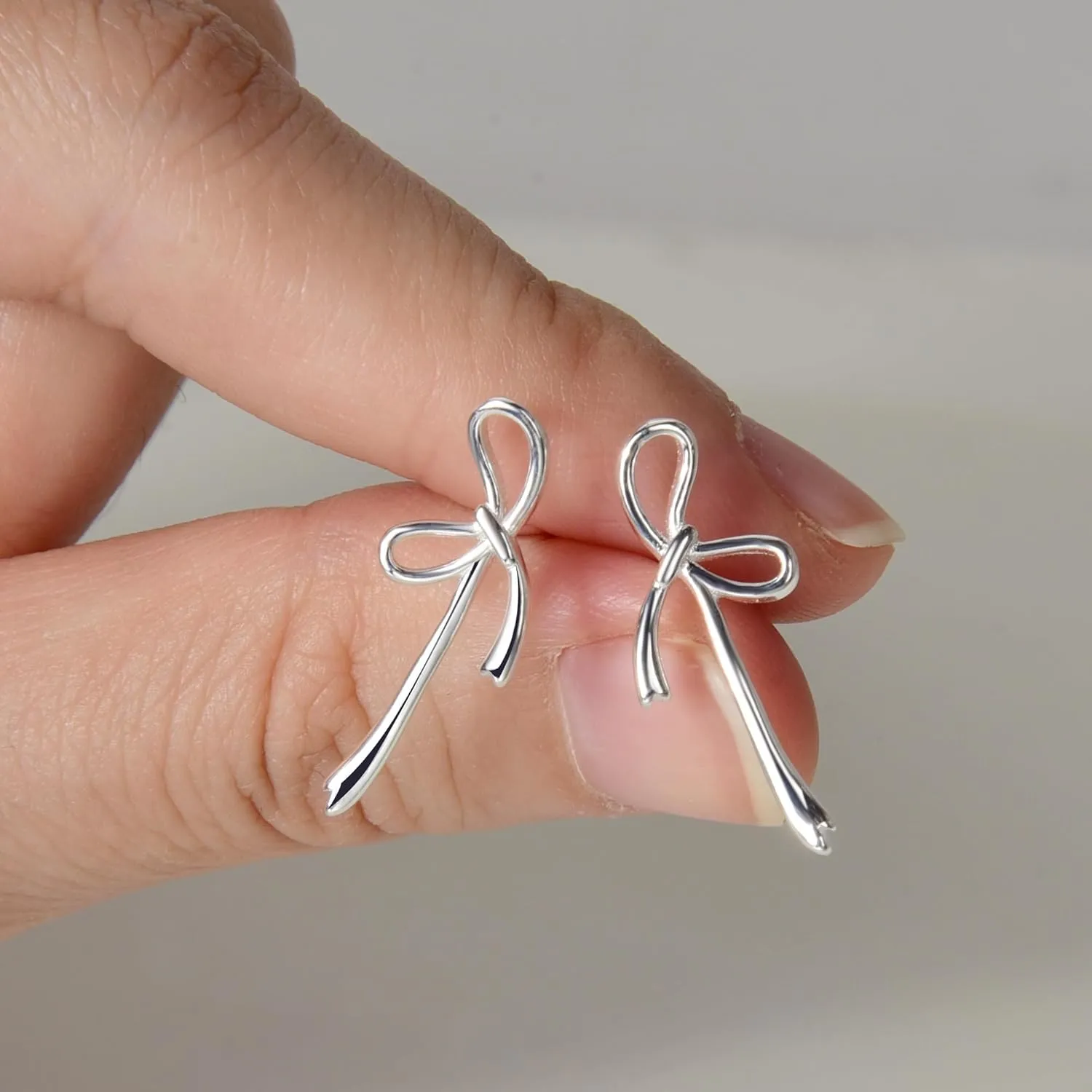 Small Bow Earrings for Women Cute Silver Gold Stud Earrings Simple Minimalist Small Dainty Earrings