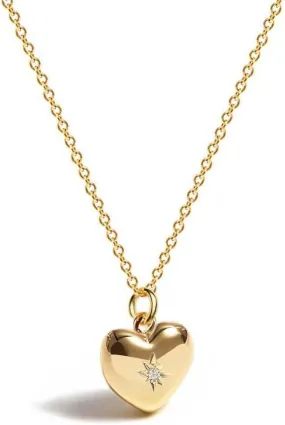 Small Heart Necklace 14K Gold Plated Chunky Heart Necklace Cute Tiny Heart Shape Necklaces Love Heart Pendant Necklaces for Women Jewelry Gifts