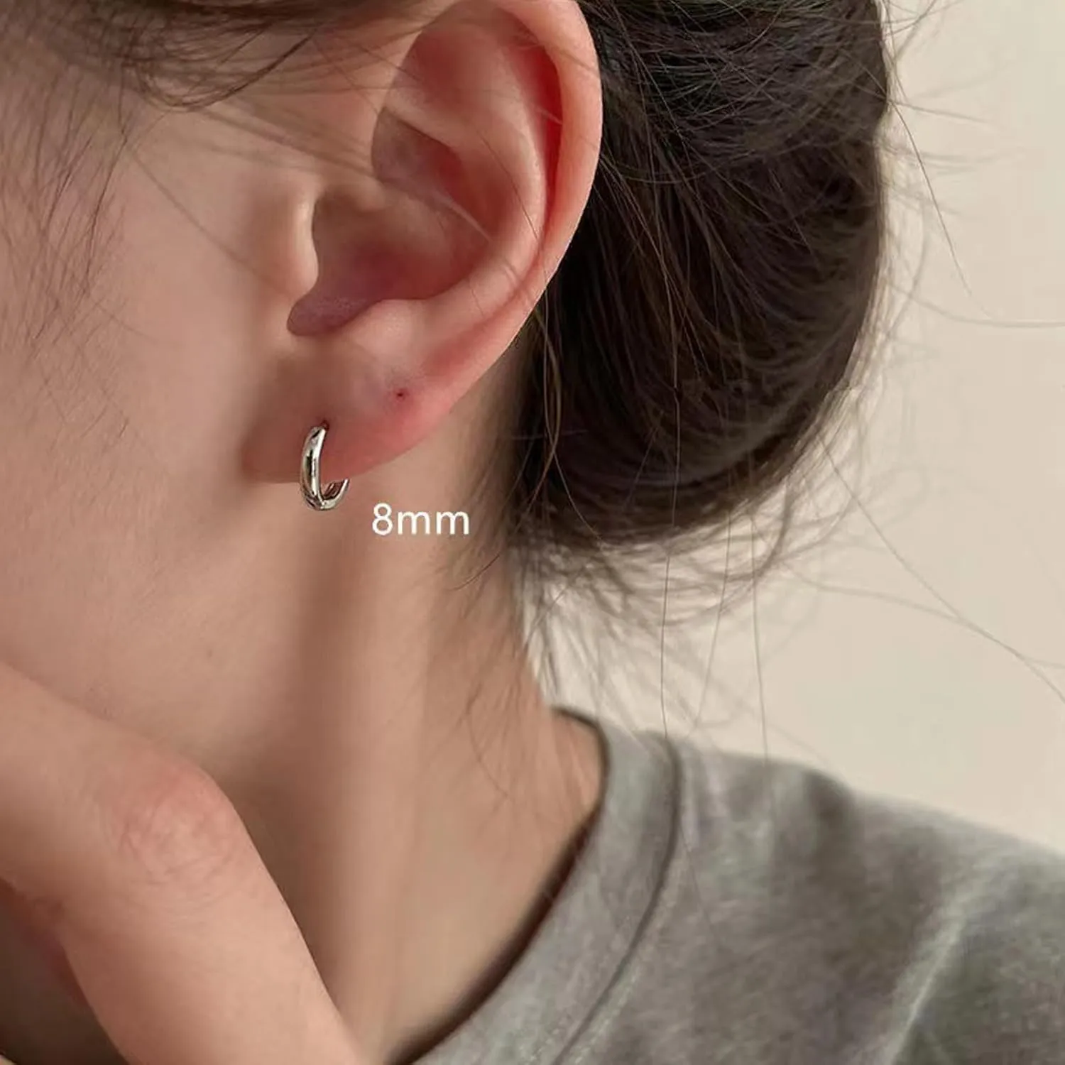 Small Silver Hoop Earrings, Sterling Silver Hoop Earrings For Women Hypoallergenic Earrings Tiny Huggie Hoop Silver Earrings Set For Men 3 Pairs