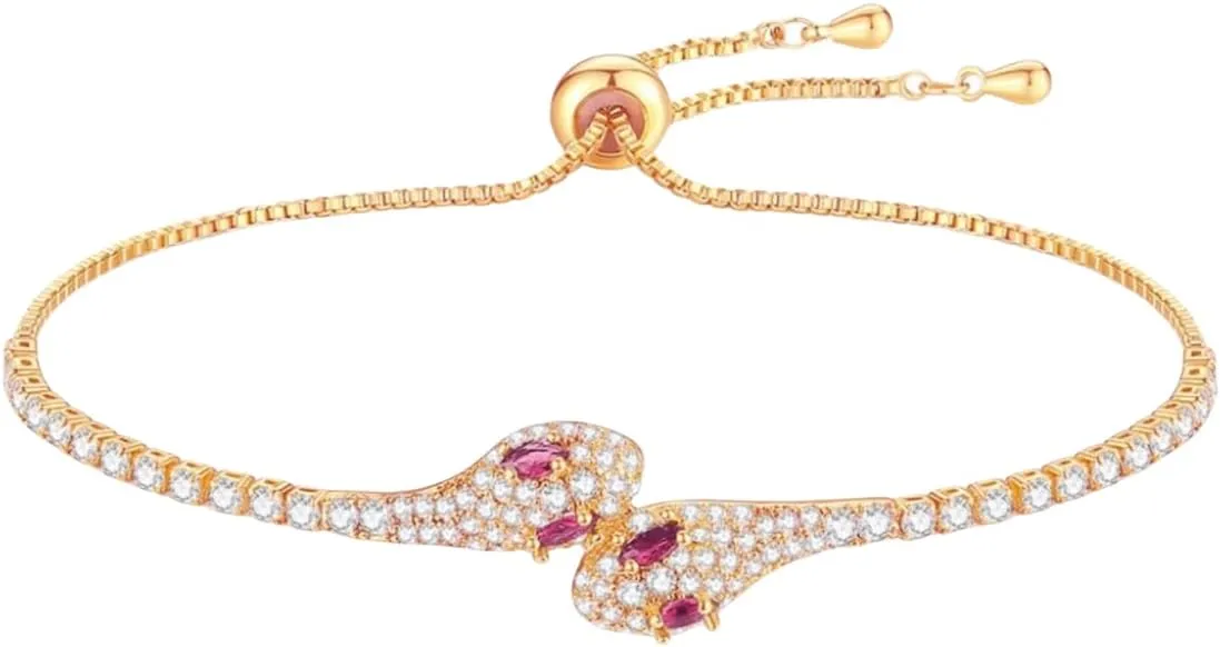 Snake Bracelet for Women Snake Jewelry Rhinestones Hand Chain Bracelets for Women Adjustable Charm Bracelet Trendy Jewelry Accessories Gift