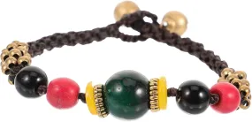 SOIMISS Diy Handmade Ethnic Style Woven Bracelet Chinese Braided Bangle Bead Rope for Women