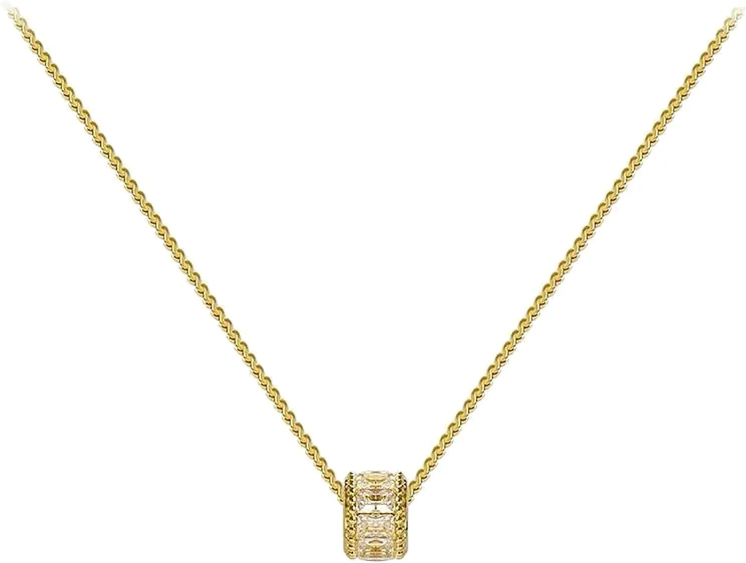 Solitaire Necklace High End Necklace with A Small Waist Necklace Necklace by Heart to Heart Blue Pearl Layered Necklaces for Women Silver (Gold, One Size)