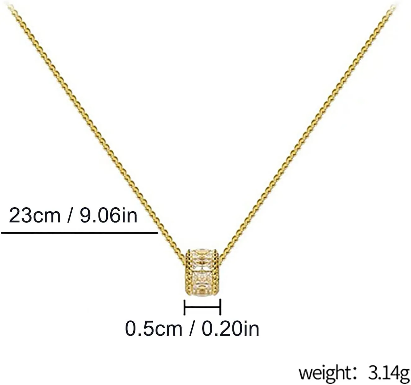 Solitaire Necklace High End Necklace with A Small Waist Necklace Necklace by Heart to Heart Blue Pearl Layered Necklaces for Women Silver (Gold, One Size)