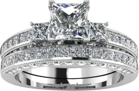 Square CZ Wedding Engagement Ring Bridal Sets for Women Anniversary Valentine His Hers Couples Matching Rings
