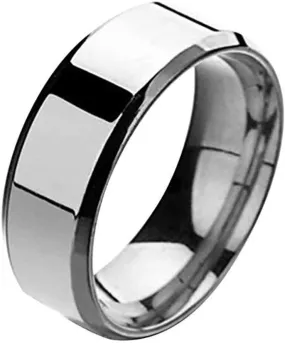 Stackable Black Stainless Steel Rings for Men Women High Polished Plain Wedding Promise Band Classical Ring