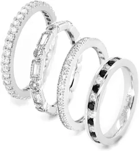 Stackable Rings for Women - Silver Wedding Band Women - Pear Shaped Engagement Rings - Wedding Band Set - Sterling Silver Wedding Rings - Birthstone Stackable Ring