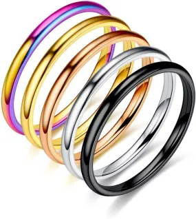 Stacking Midi Rings Comfort Fit Stainless Steel Women's Stackable Ring Plain Band Engagement Wedding Promise Ring