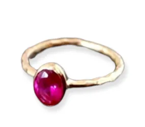 Stacking Ring, Ruby Ring,Gold Ring, Thin Stackable Ring,Vintage Ring,Gemstone Ring, Fuchsia Ring,Bridal Ring