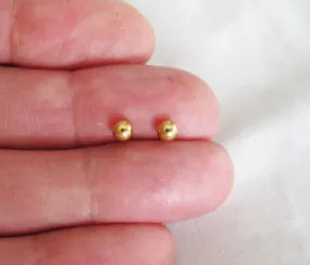 Stainless steel 4mm gold plated Ball Bead stud earrings. Jewelry Earrings for Women #3298FE523