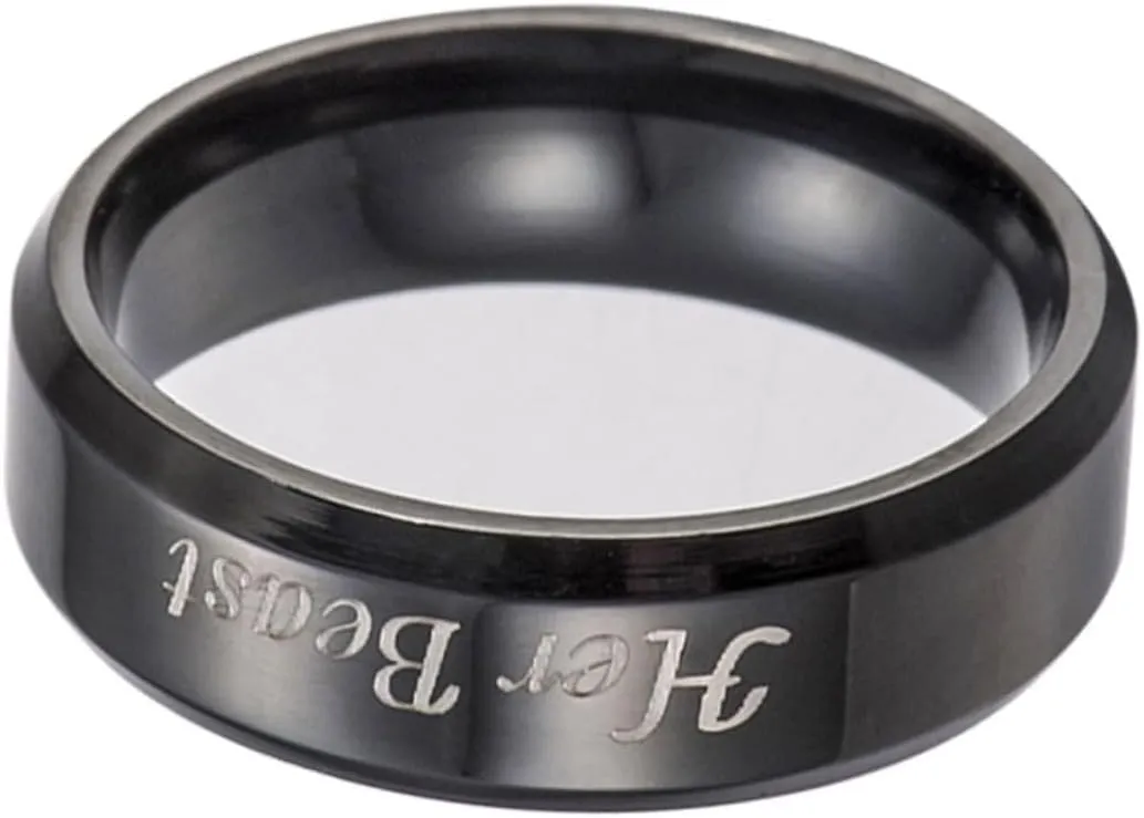 Stainless Steel Couples Rings Her King His Queen Matching Set Ring for Couples Wedding Promise Engagement