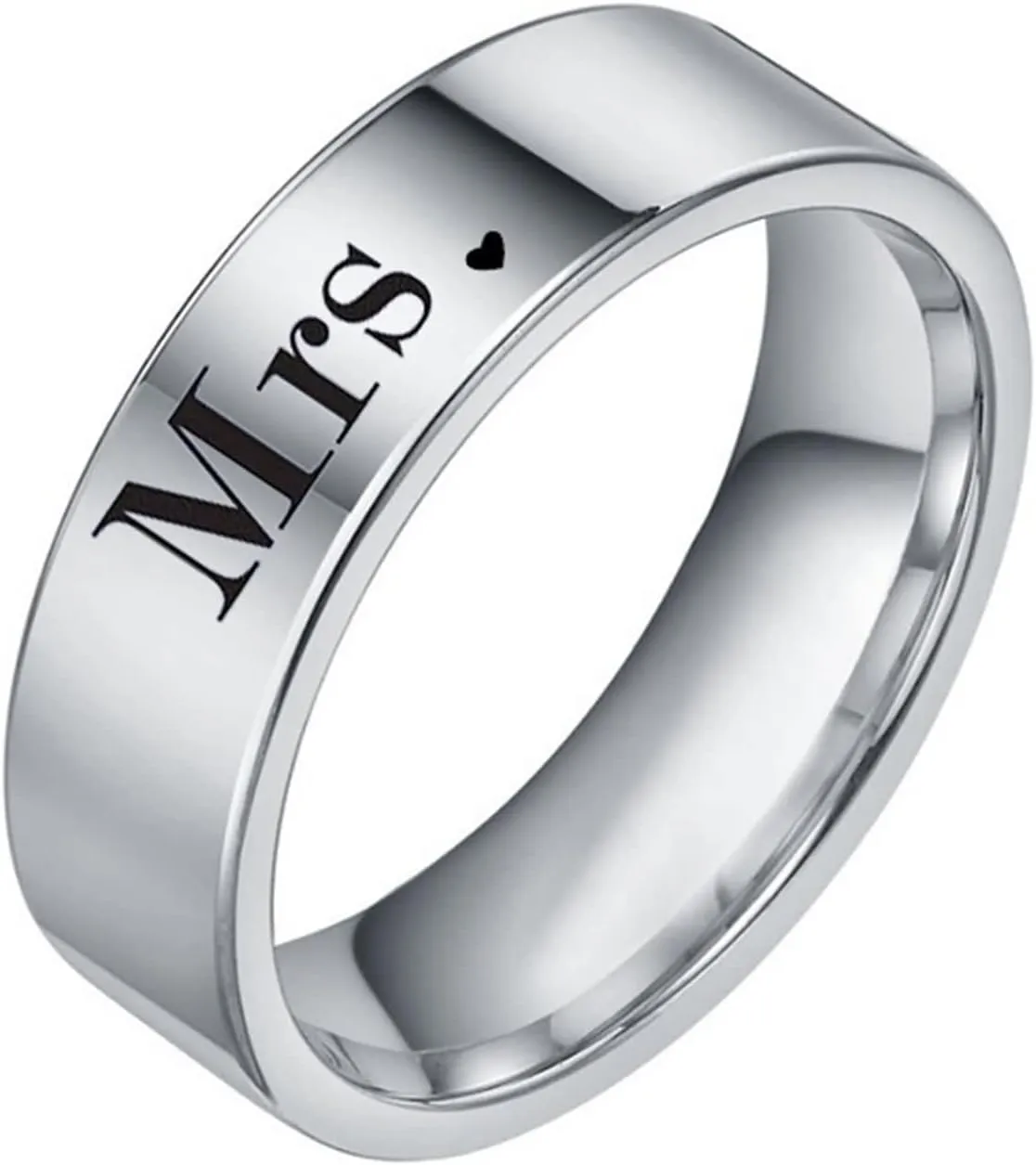 Stainless Steel Rings, Funny Engagement Rings Font Mr.Mrs for Engagement Anniversary Valentine