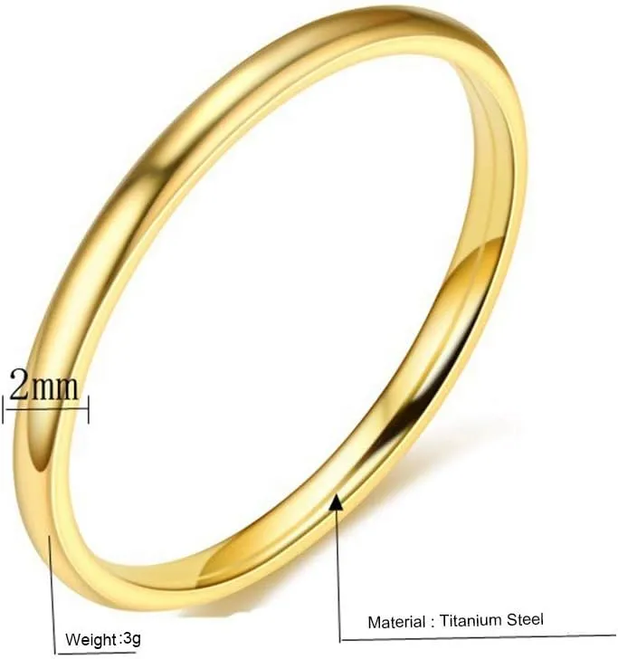 Stainless Steel Women Plain Stacking Midi Rings Classic Wedding Bands High Polish Thumb Promise Statement Rings