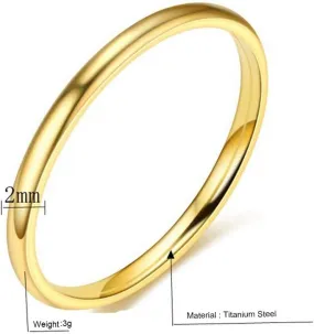 Stainless Steel Women Plain Stacking Midi Rings Classic Wedding Bands High Polish Thumb Promise Statement Rings