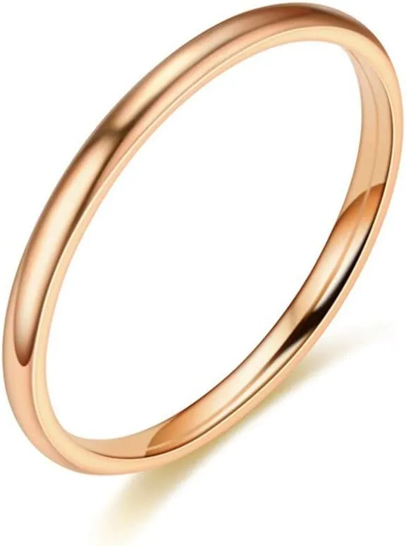Stainless Steel Women Plain Stacking Midi Rings Classic Wedding Bands High Polish Thumb Promise Statement Rings