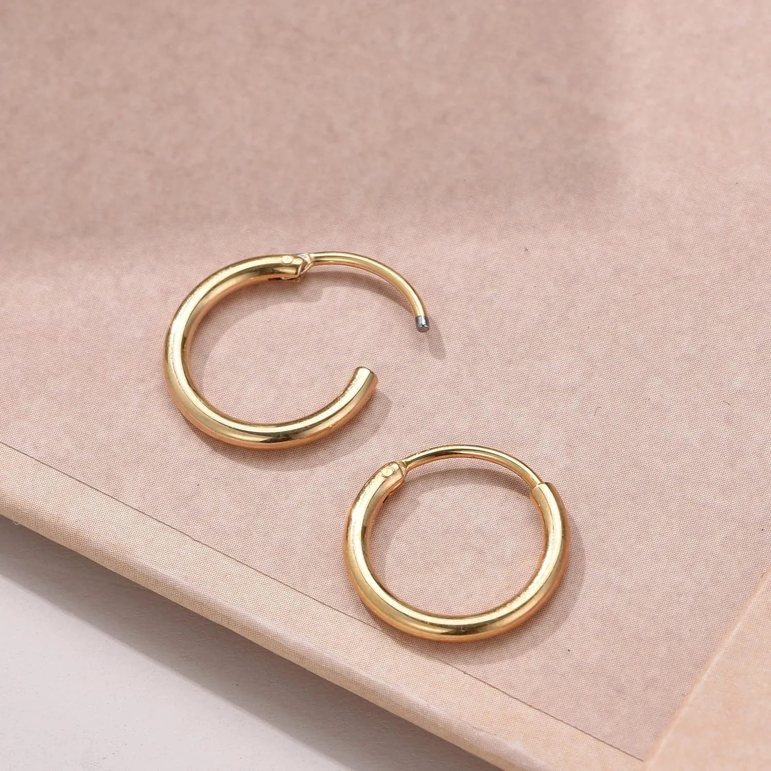 Staligue G23 Titanium Hoop Earrings for Women Men Hypoallergenic Endless Hoop Earrings Cartilage Sleeper Lightweight Small Hoop Earrings 6MM 8MM 10MM 12MM 14MM 18MM 20MM