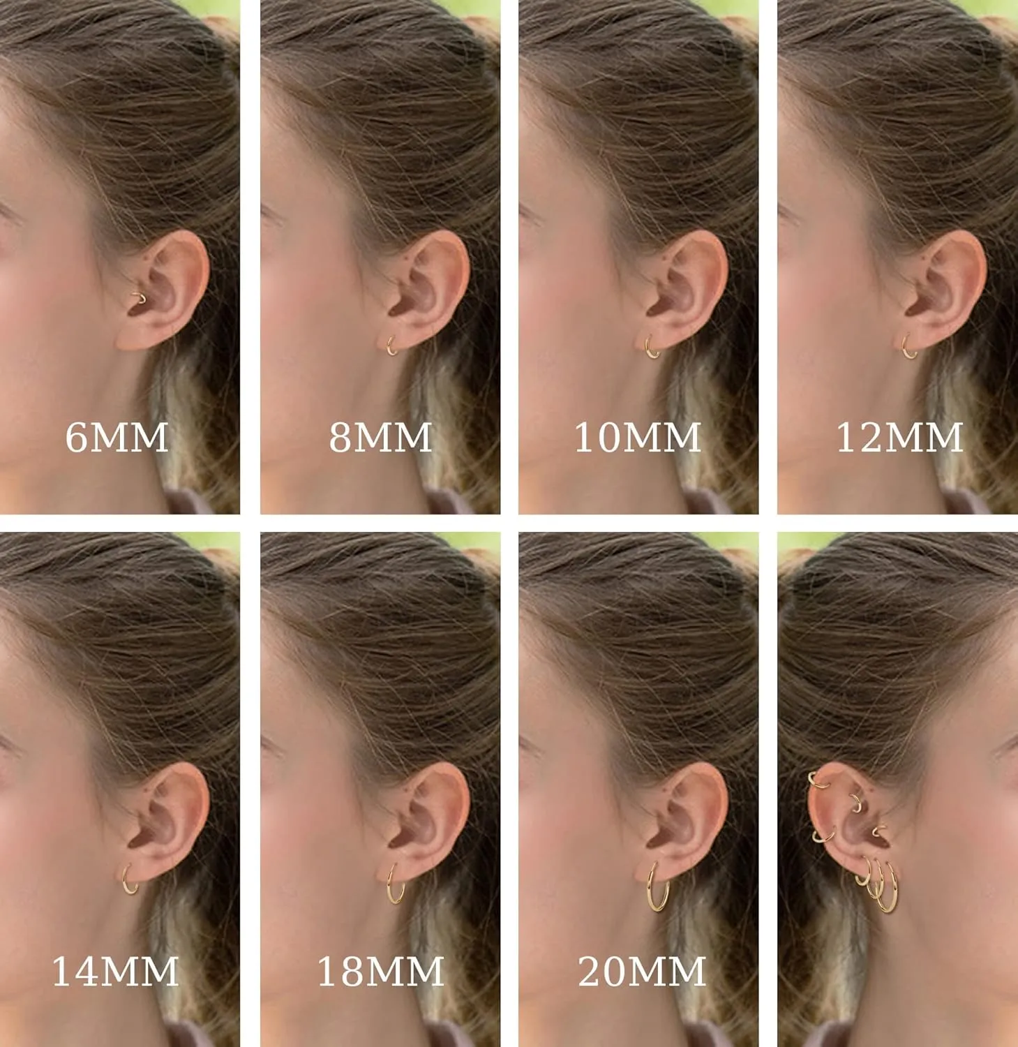 Staligue G23 Titanium Hoop Earrings for Women Men Hypoallergenic Endless Hoop Earrings Cartilage Sleeper Lightweight Small Hoop Earrings 6MM 8MM 10MM 12MM 14MM 18MM 20MM