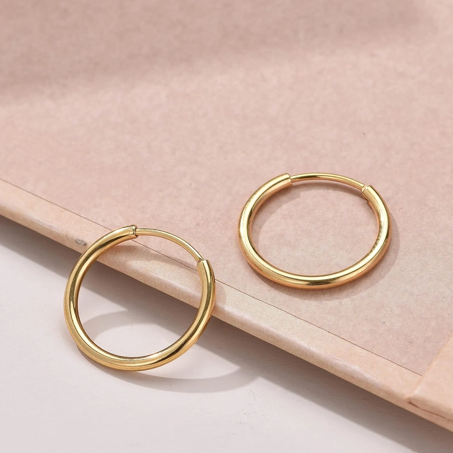 Staligue G23 Titanium Hoop Earrings for Women Men Hypoallergenic Endless Hoop Earrings Cartilage Sleeper Lightweight Small Hoop Earrings 6MM 8MM 10MM 12MM 14MM 18MM 20MM