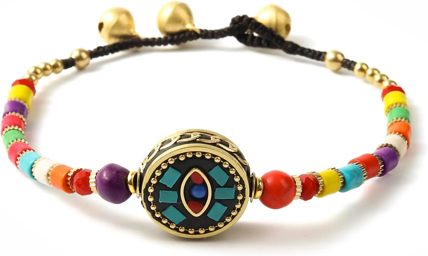 Starain Super Cute Bead Bracelets for Women Handmade Beach Multicolour Stone Boho Beaded Bracelet 8 inch Adjustable