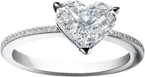 Statement Cocktail Ring Set for Women Heart Cubic Zirconia Promise CZ Solitaire Silver Wedding Engagement Rings