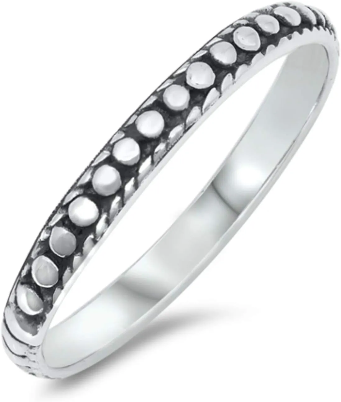 Sterling Silver Bali Design Oxidized Toe Ring Midi Above the knuckle pinky stacking Size 3 to 6 with gift box