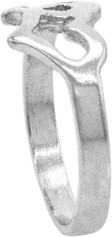 Sterling Silver Dainty Interlocking Open Hearts Toe Ring for Women Pinky Midi Knuckle Available in Size 1 to 5