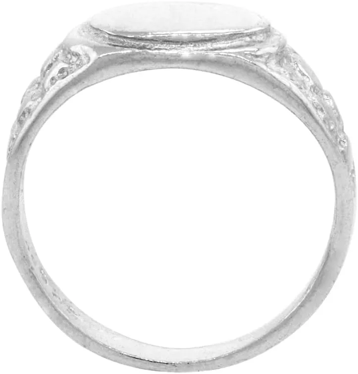 Sterling Silver Dainty Oval Signet Toe Ring for Women Pinky Midi Knuckle Available in Size 1 to 5