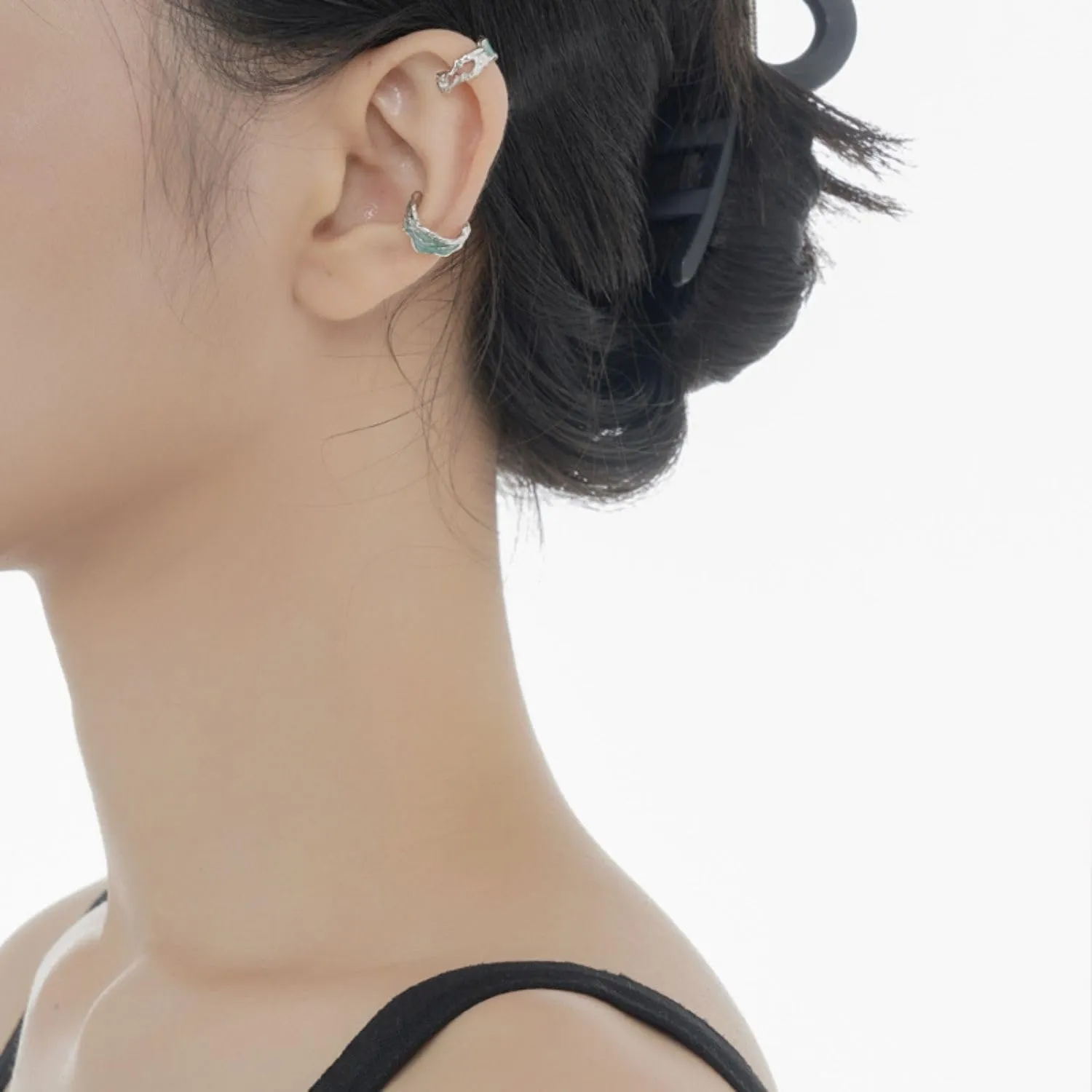 Sterling Silver Ear Cuff, Non Piercing Earrings, Unique Irregular Ear Cartilage Cuff, Adjustable Fake Earrings for Women