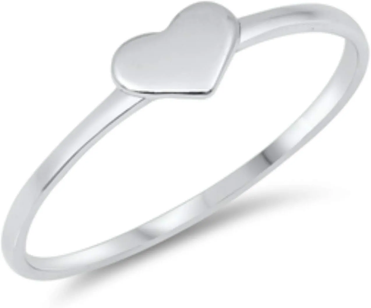 Sterling Silver Heart Toe Ring Dainty Simple Love Valentine's Day Pinky Midi Above the Knuckle Gift for Her 925 Size 3 to 5