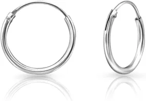 Sterling Silver Hoops Earrings Hypoallergenic - Silver Hoop Earrings Men - Large Hoops for Women - Sleeper Earings - Cartilage - Helix - Nose Ring - Huggie Hoop