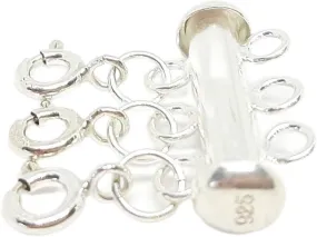 Sterling Silver Layered Necklace Spacer Clasp Detangles & Separates Multiple Necklaces with Slide & Lock Clasp by Seashell Crafter (Attach 3 Chains)