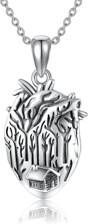 Sterling Silver Pendant Necklace for Men Spartan Warrior Anatomical Heart Viking Basketball Necklace Jewelry Gift for Men Women