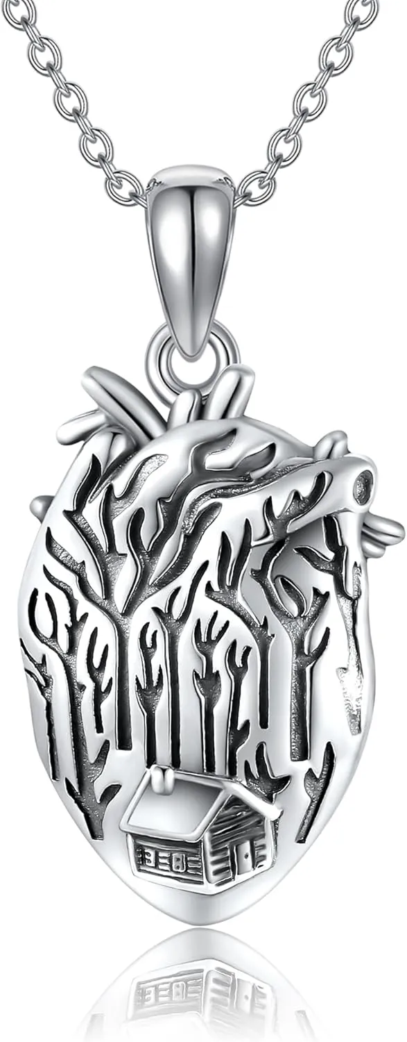 Sterling Silver Pendant Necklace for Men Spartan Warrior Anatomical Heart Viking Basketball Necklace Jewelry Gift for Men Women