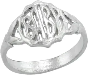 Sterling Silver Round Word Toe Ring for Women Pinky Midi Knuckle Available in Size 1 to 5