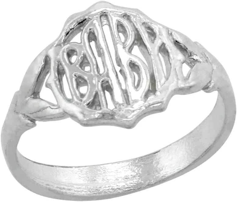 Sterling Silver Round Word Toe Ring for Women Pinky Midi Knuckle Available in Size 1 to 5