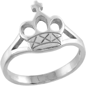 Sterling Silver Tiny Crown Toe Ring for Women Pinky Midi Knuckle Available in Size 1 to 5