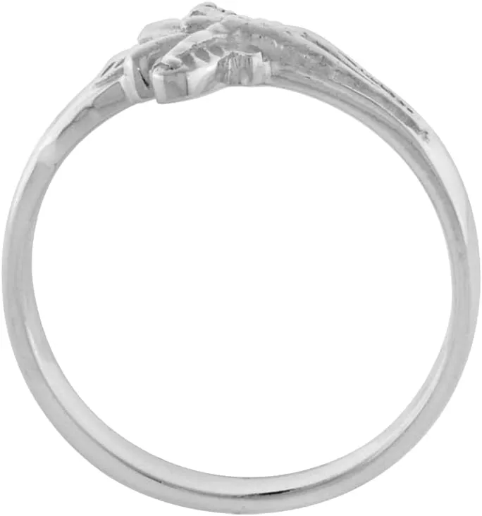 Sterling Silver Tiny Crucifix Toe Ring for Women Pinky Midi Knuckle Available in Size 1 to 5