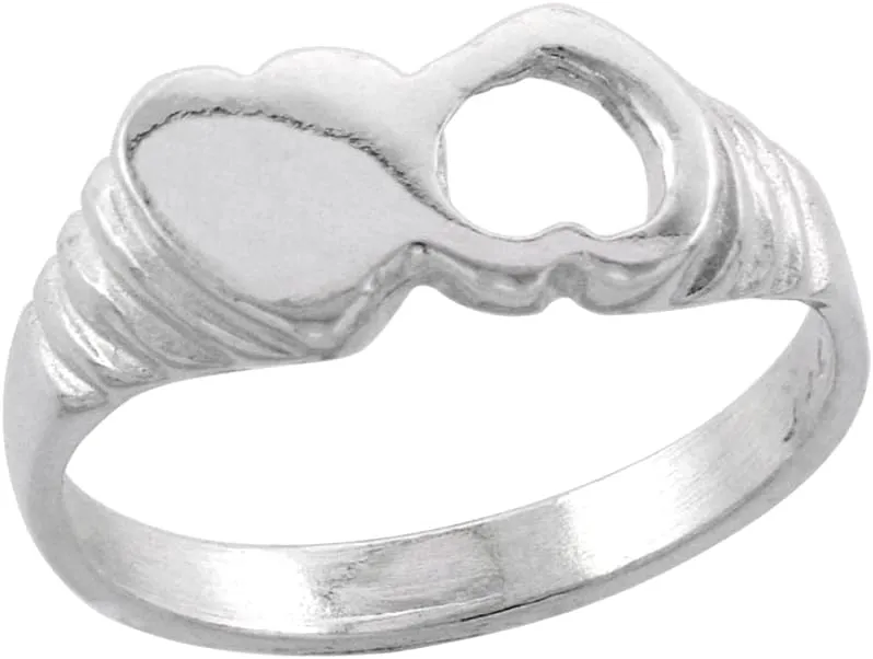 Sterling Silver Tiny Double Heart Toe Ring for Women Pinky Midi Knuckle Available in Size 1 to 5