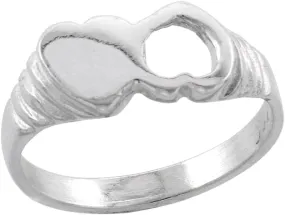 Sterling Silver Tiny Double Heart Toe Ring for Women Pinky Midi Knuckle Available in Size 1 to 5